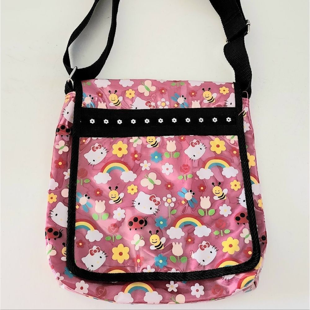 Hello Kitty Sanrio Girls Crossbody Messenger Bag Pink Rainbow Kitty